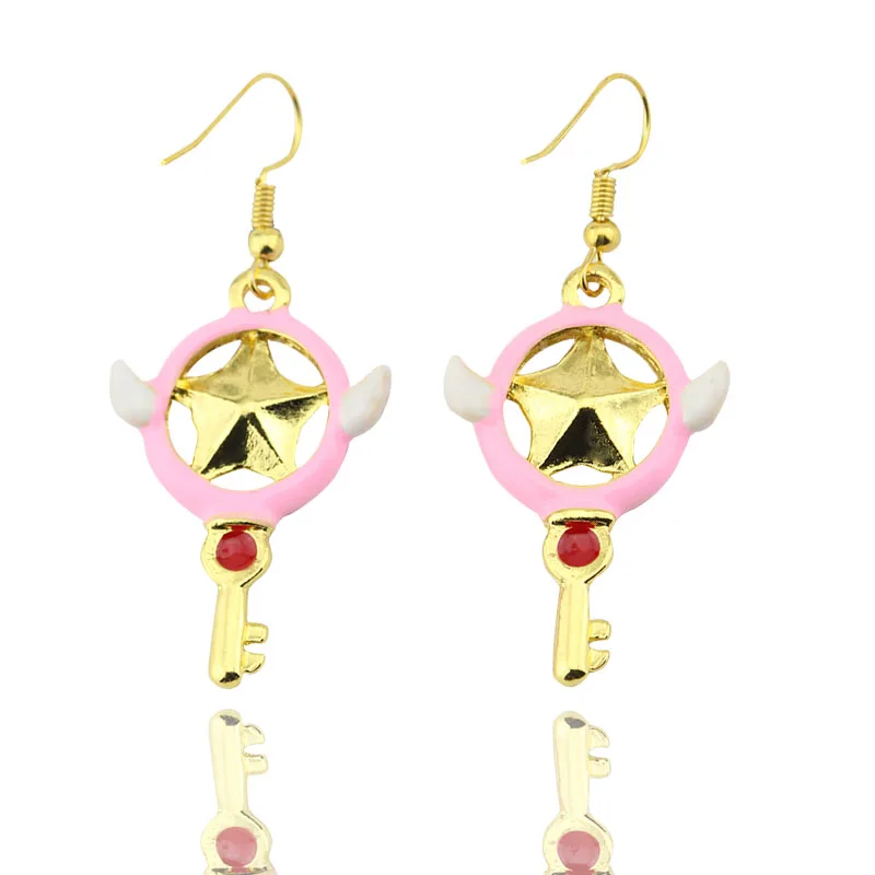 

New Magic Sakura Earrings For Women Cute Anime Animal Earrings For Girl Trendy Kawaii Variety Sakura Magic Card Earring Jewelry