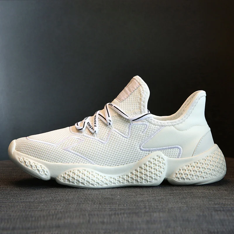 

2019 Spring Summer Design Women Shoes Breathable Mesh Chunky Sneakers Light Comfortable Trendy Platform Shoes Woman Black White