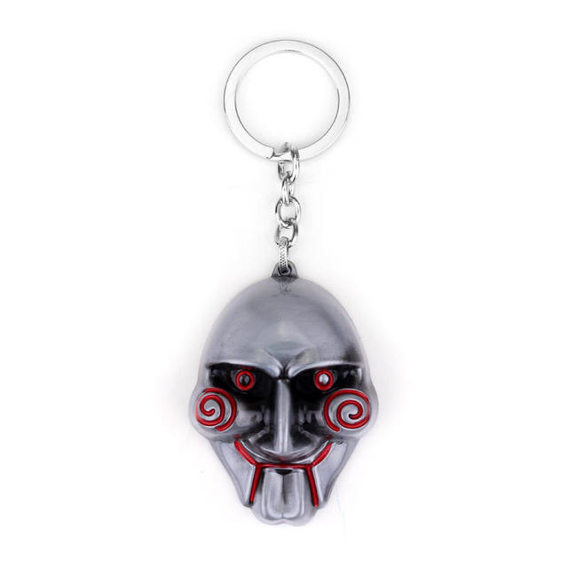 Movie SAW Keychain Mask Metal Alloy Key Chain Keyring Bag Purse Key Chain Ring Souvenirs For Men Gift Car Accessories