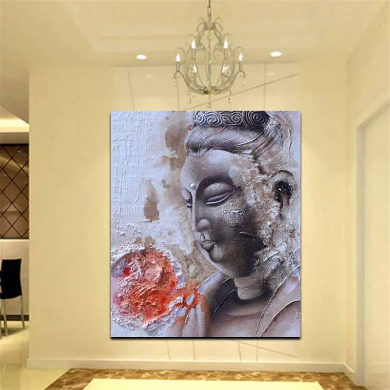 HD Print Abstract Religion Buddha State Meditation Modern Knife Oil Painting on Canvas Poster Wall Picture For Living Room Decor (2)