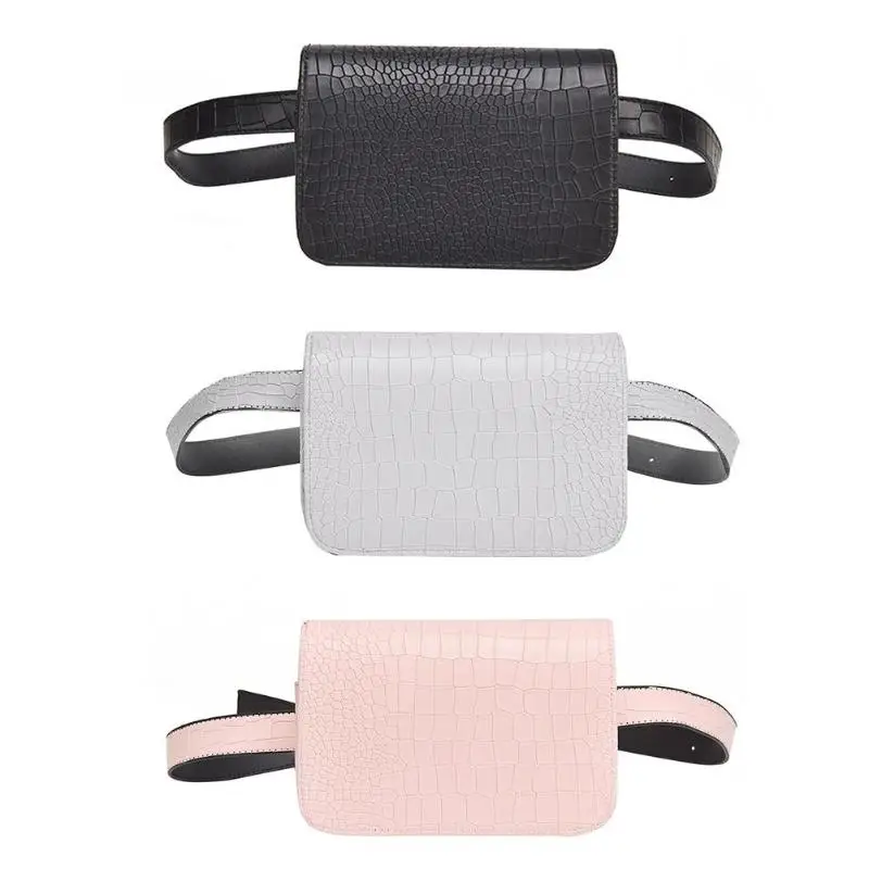 

2019 New 7.09 X 4.72 X 1.97 inches Women PU Leather Waist Packs Fashion Flap Belt Bag Vintage Fanny Pack Handbag
