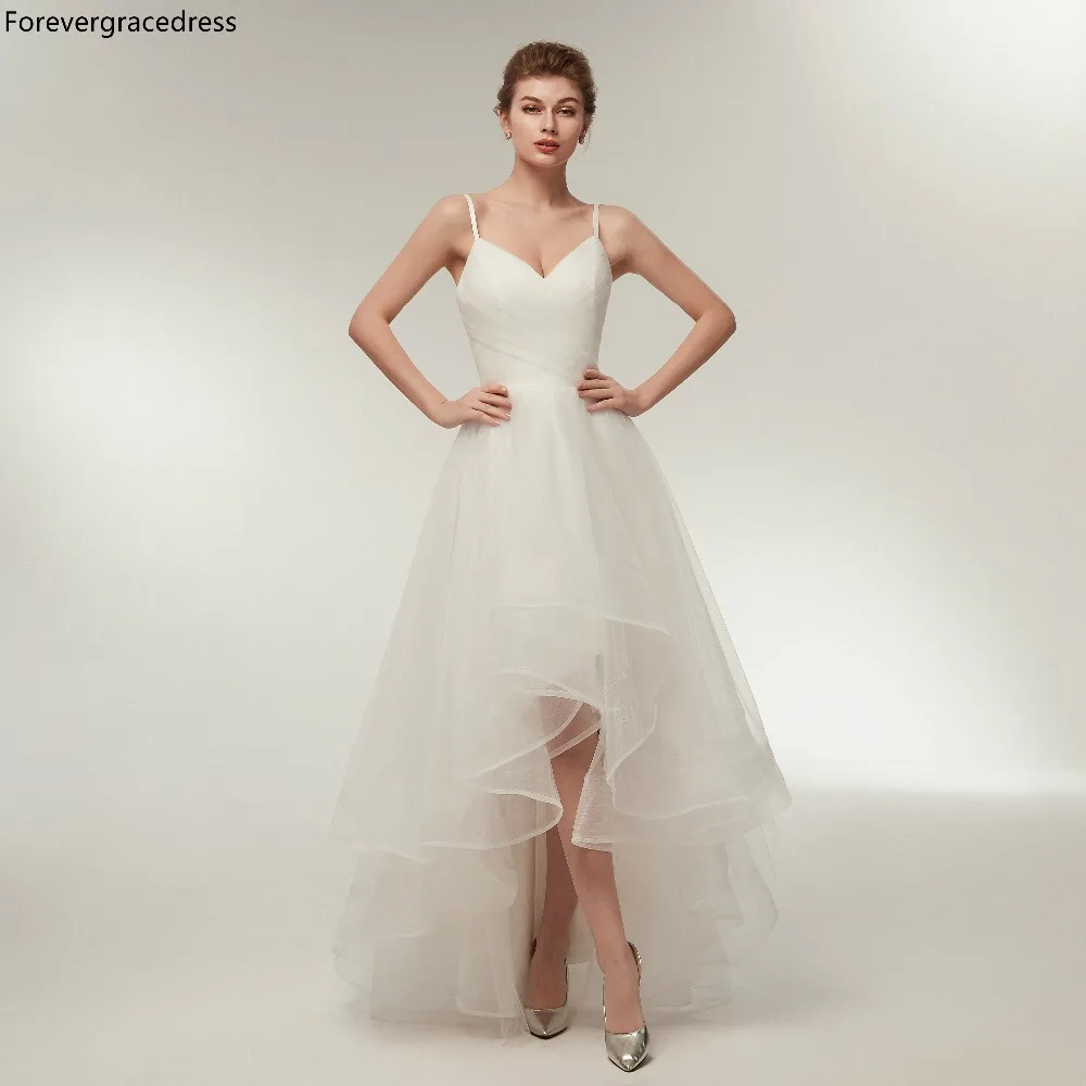 

Forevergracedress Elegant Wedding Dresses 2019 High Low Tulle Backless Formal Bride Bridal Gowns Plus Size Custom Made