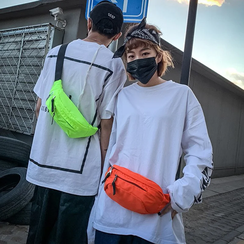 

Neon Green Men and Women Waist Bag Pockets Outdoor Multifunctional Casual Men Mobile Phone Packet Hip Hop Street