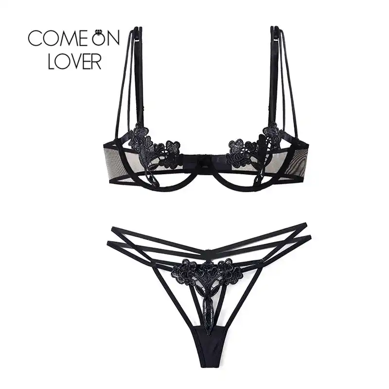 comeonlover hollow out teddy lingeries stitching la