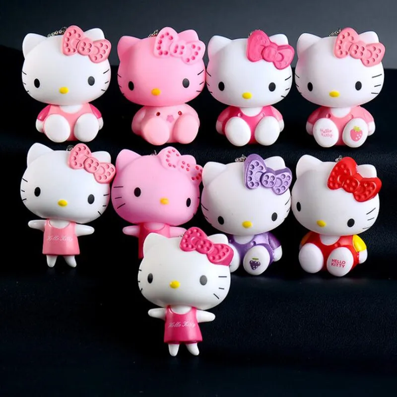 Cxzyking прекрасный рисунок «Hello Kitty» фигурку Cat миниатюрные фигурки Игрушечные лошадки Модель Дети Игрушечные лошадки ПВХ японского аниме