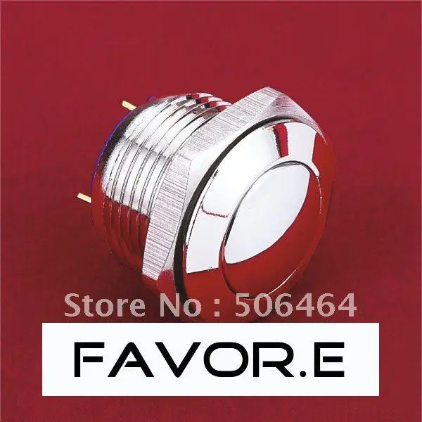 

16mm IP65 Momentary Push Button Switch domed round PIN terminal