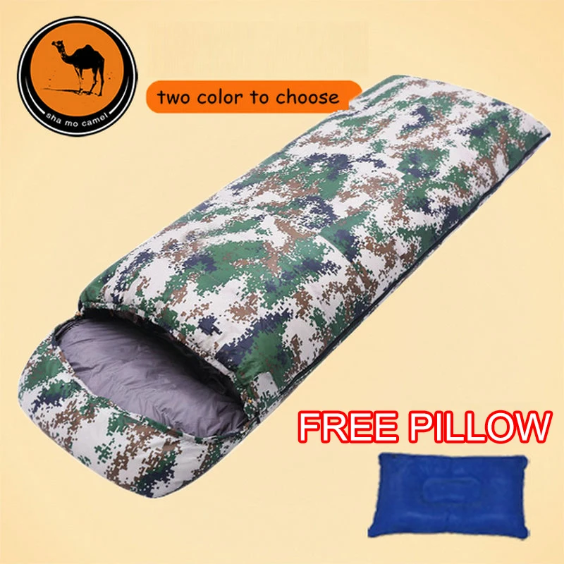 Limited  Sam Camel outdoor camouflage adult sleeping bag waterproof autumn and winter ultra-light thermal in