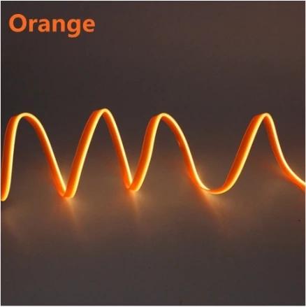 Неоновый светильник 3 В/5 В/12 В, 6 мм, с пришитыми краями, EL Wire, светодиодный светильник для танцевальной вечеринки, автомобильный светильник s, неоновый светодиодный светильник, гибкий, 2,3 мм, светодиодная лента - Испускаемый цвет: Orange