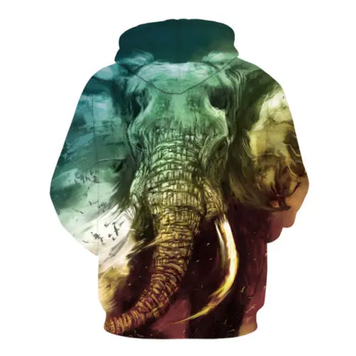 Elephant Пальто с рукавом «Галактика», графическая, унисекс, принт с животными, 3D, длинная куртка, толстовка, толстовка, Осень-зима, толстовки с капюшоном - Цвет: Elephant