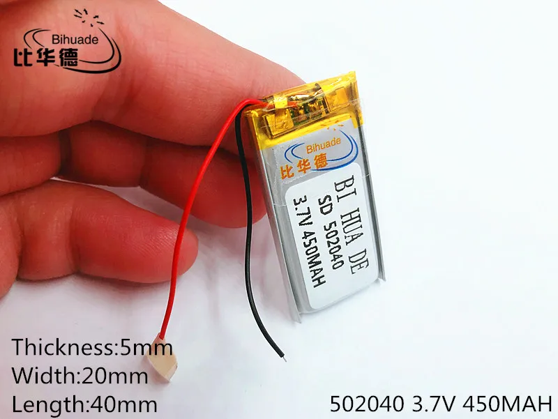

Li-Po 3.7V 450mAh 502040 Lithium Polymer Li-Po li ion Rechargeable Battery cells For Mp3 MP4 MP5 GPS