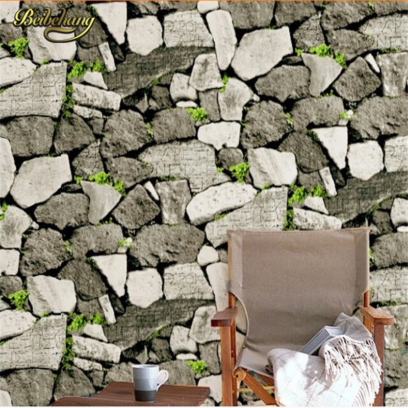 papel de parede 3D simulation thick stone grain PVC wallpaper decorated restaurant Hotels perspective deep embossed wallpaper