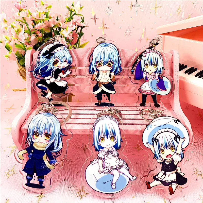

Japanese Anime That Time I Got Reincarnated As A Slim Keychain Fashion Cartoon Figure Bag Pendants Car Key Chains Keyrings