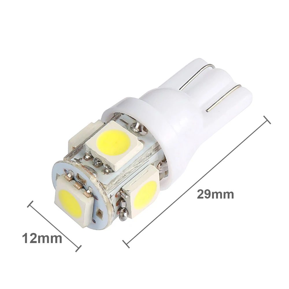 Aslent 4 шт. W5W 5-5050 SMD автомобиля T10 светодиодный 194 168 Клин Замена инструмент Панель лампы белого и синего цвета лампы для Габаритные огни 12В