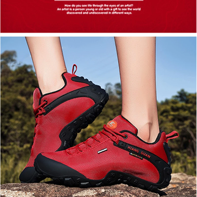 XIANG GUAN женские Треккинговые ботинки женские красные треккинговые ботинки уличные спортивные альпинистские горные походные охотничьи беговые Прогулочные кроссовки