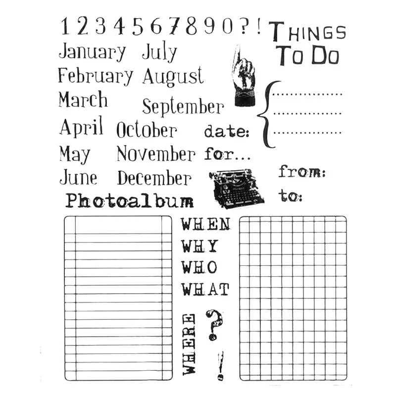 

Calendar Schedule Words Rubber Clear Stamps Silicone Seals for DIY Scrapbooking/Card Making/Diary Book/Paper Maker Decor Stencil