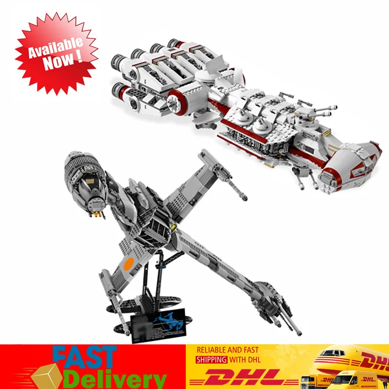 

LEPIN 05045 B-wing Starfighter + 05046 Rebel Blockade Runner UCS Building Blocks Bricks Toy Compatible LegoINGlys 10227 10019