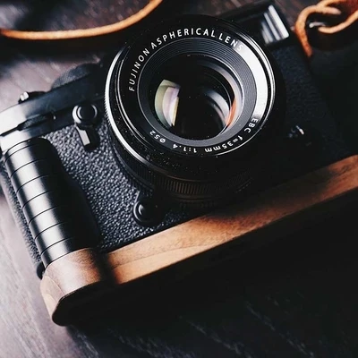 Woodiness Grain Verticale Tipo L Staffa Treppiede Piastra A Sgancio Rapido Base Impugnatura Impugnatura Per Fujifilm Fuji X100F X100F Camer Digitale