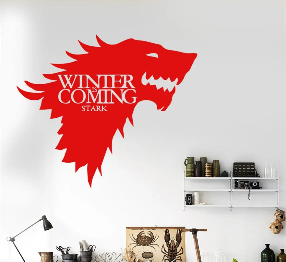 

Removable Game of Thrones Wolf Wall Decal Stark Winter is coming Modern Home Wall Sticker Decal GW-47