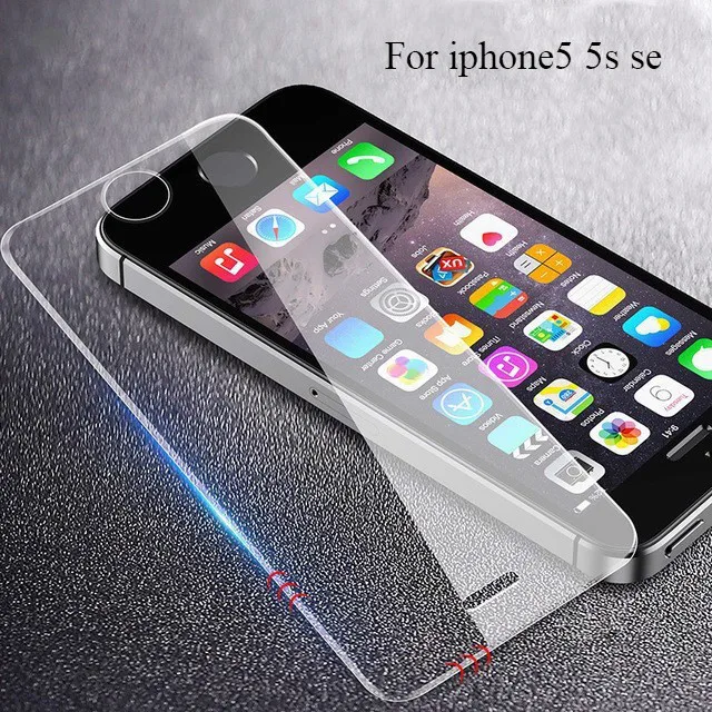 

2.5D Arc Edge Protective Glass On The For iphone 5 5s se Screen Protector For iphone 5 s 0.26mm Ultra thin Full Cover Glass Film