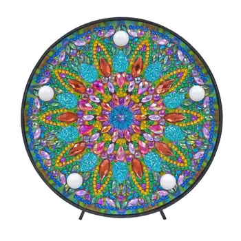 

Shirliben 5D DIY Mandala Full Drill Diamond Painting Light Lamp Rhinestone Embroidery Special Shape LED Diamond Painting ZXD006