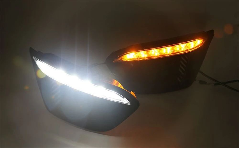 Автомобильный мигающий 1 пара светодиодный фонарь для России KIA RIO X-Line с поворотным сигналом для вождения автомобиля DRL дневные ходовые огни
