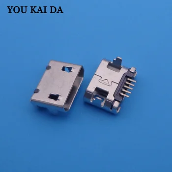 

10pcs/lot Long needle 5pin DIP 7.2 Straight port Micro USB Jack USB Connector for Samsung/Lenovo/Huawei/ZTE/HTC/....