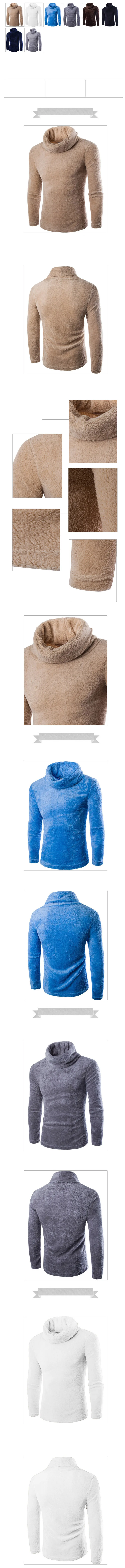 Осень-зима Для мужчин с подкладкой из плотного ворса футболки однотонные Цвет с высоким, плотно облегающим шею воротником; теплая мягкая футболка с длинным рукавом Slim Fit флис футболки