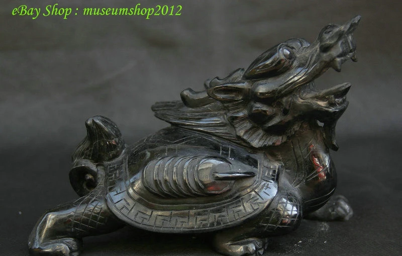 7&quotChinese Natural 100% Dushan Jade Wealth Money Tortoise Turtle longevity Statue | Дом и сад