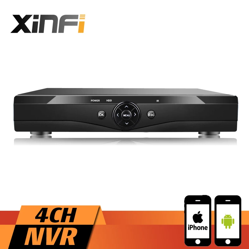 XINFI 4CH 1080P Full HD NVR 4 Channel HDMI Security CCTV Recorder Camera System ONVIF 2.0 For IP network Camera System