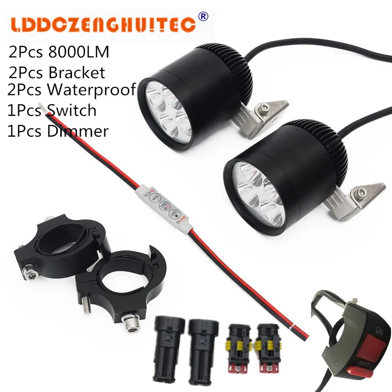 

LDDCZENGHUITEC Motorcycle Headlight Spotlight LED Driving Fog Head spot Light Motorbike Decorative Lamp 40W 8000LM