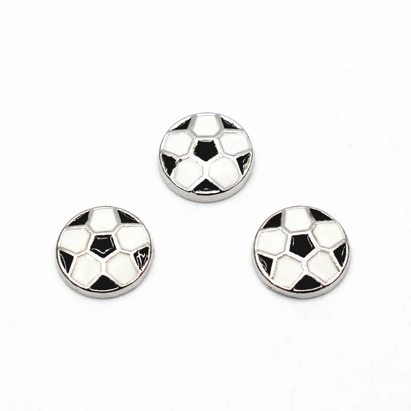 

New Arrival 10pcs/lot Pink black football floating charms sports charms living glass memory lockets diy jewelry