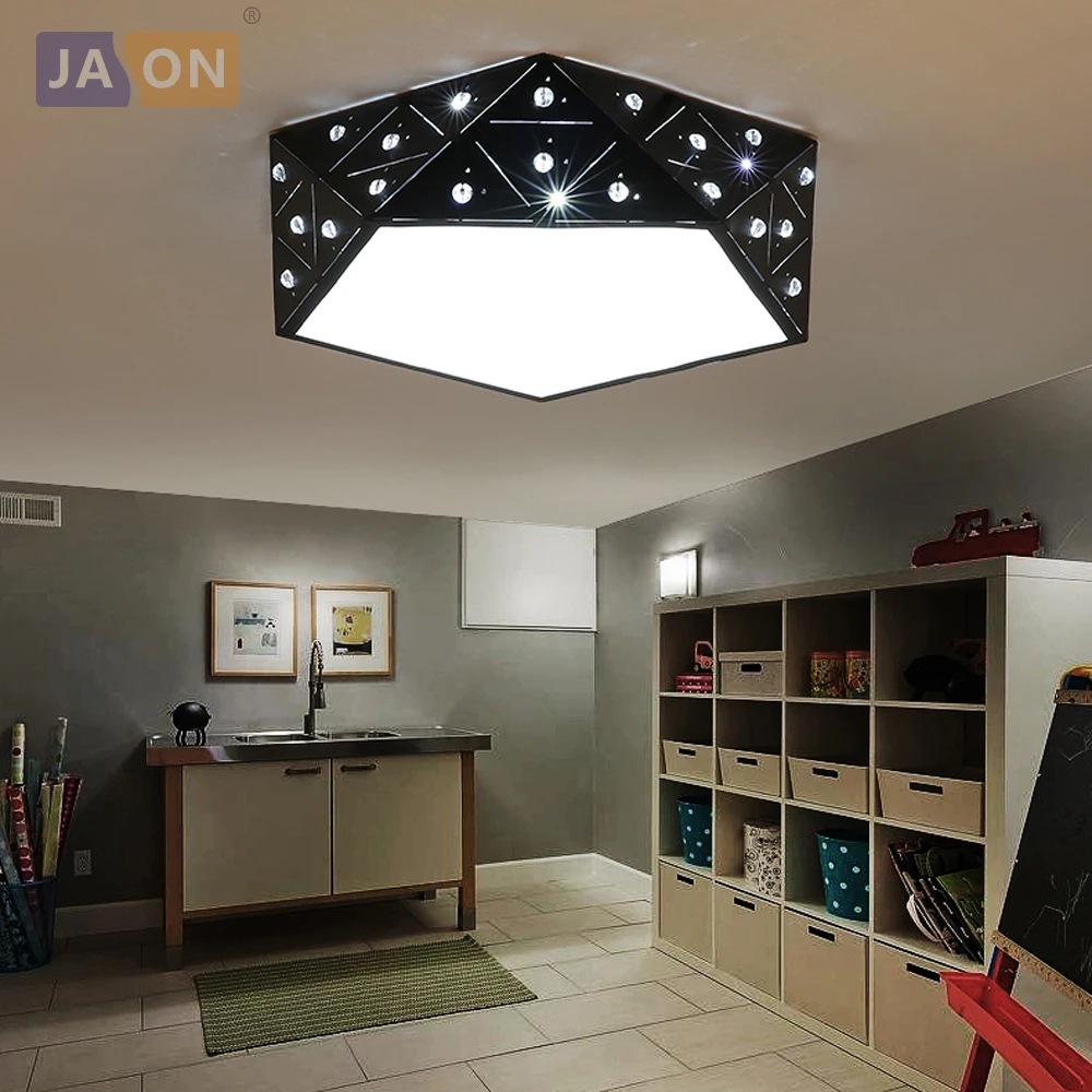 

LED Modern Acryl Iron Black White Diamond LED Lamp.LED Light.Ceiling Lights.LED Ceiling Light.Ceiling Lamp For Foyer Bedroom