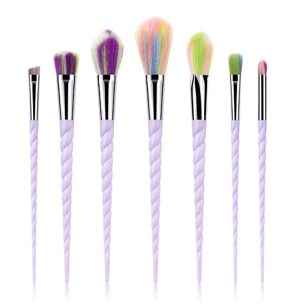 

Fashion 7pcs Unicorn Brushes Set Blending Power Foundation Makeup Brush Cosmetic Blushes Tool Beauty pinceaux