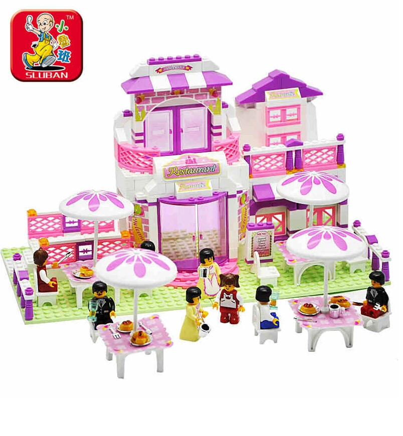 

Free Shipping Sluban M38-B0150 306pcs DIY building blocks educational toys building blocks sets children toy Romantic Restaurant