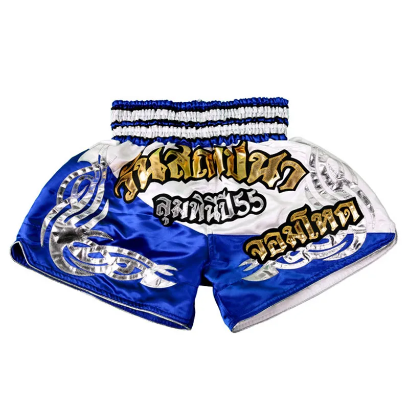 ANOTHERBOXER muay thai MMA shorts muay thai suit спортивные шорты для мужчин и детей боксерские боксёрские ММА шорты - Цвет: Синий