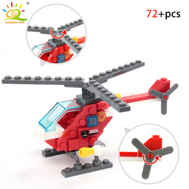 348pcs Fire Fighting 4in1 Trucks Car Helicopter Boat Building Blocks Compatible city Firefighter figures children Toys