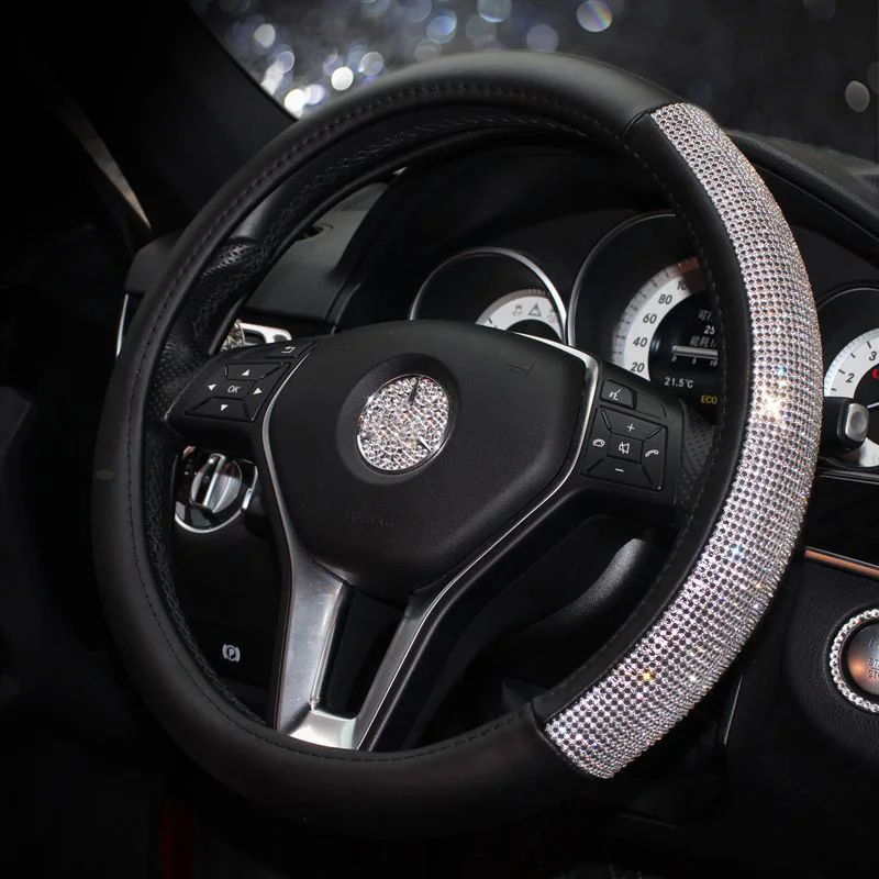 Crystal-Rhinestones-Leather-Steering-Wheel-Cover-Diamond-Universal-Car-Steering-wheel-Covers-for-Women-Girls-Auto-Interior-0