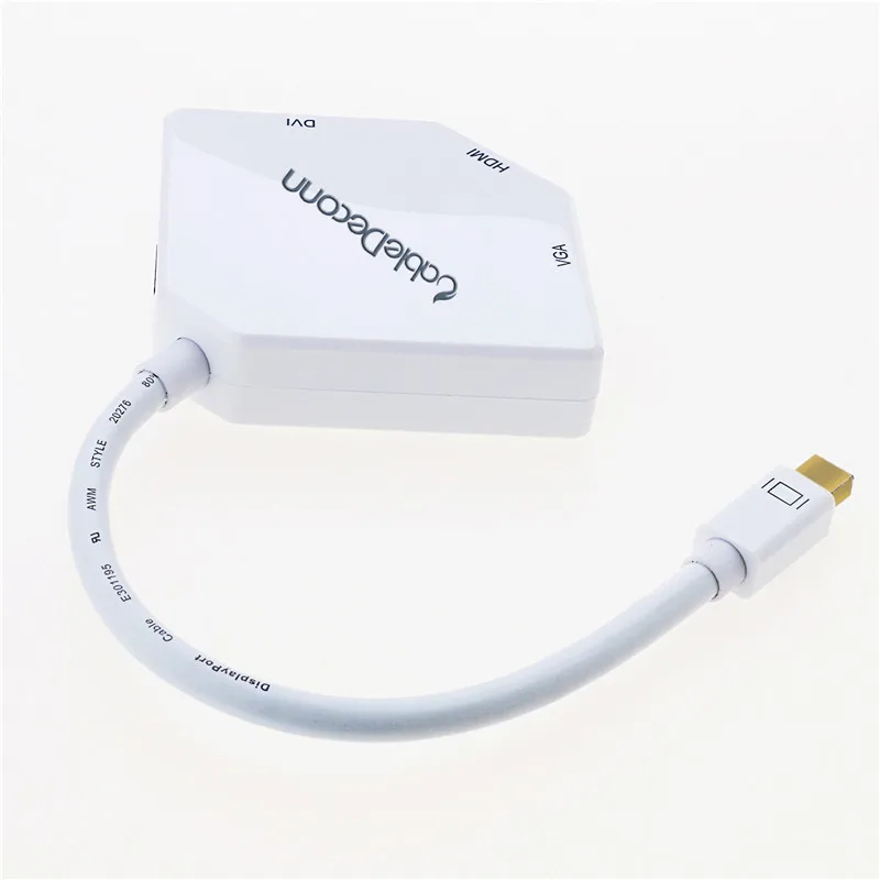 Mini DisplayPort DP Thunderbolt к HDMI VGA DVI кабель 3 в 1 адаптер для Apple ультрабук dell конвертер 2017