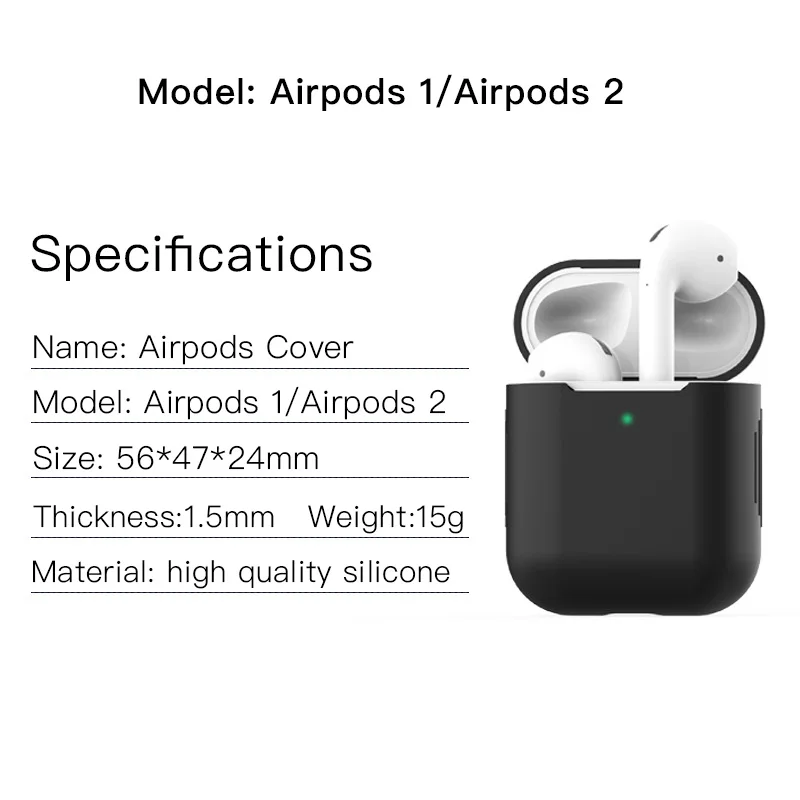 Airpods 2 чехол силиконовый защитный чехол для Apple Bluetooth гарнитура для Airpods 1or2 Беспроводная зарядка Bluetooth гарнитура