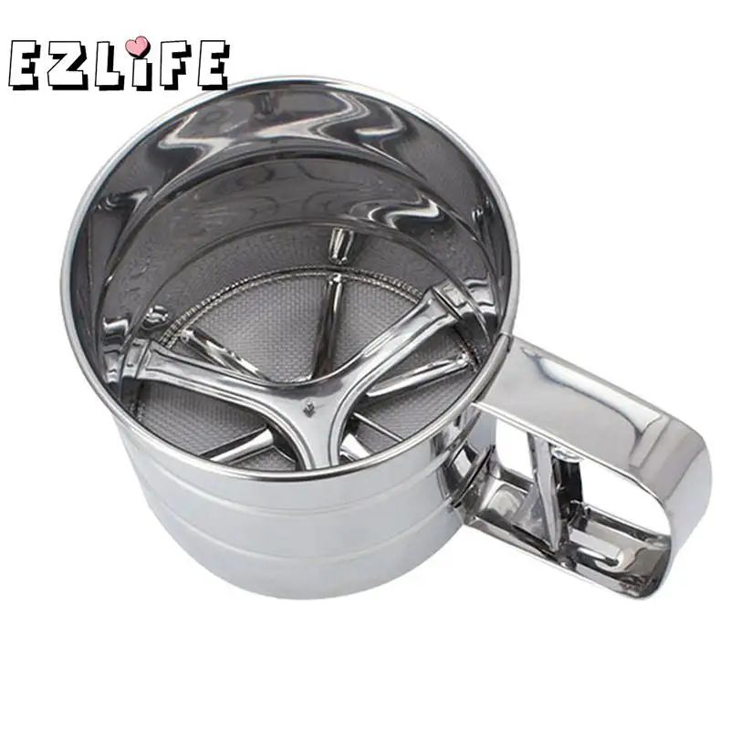 EZLIFE Stainless Steel Mesh Flour Sifter Baking Flour Shaker Sieve Cup