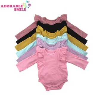 

Adorable Smile Long Sleeves Plain Blank Baby Bodysuit Baby Clothes Newborn jumpsuit