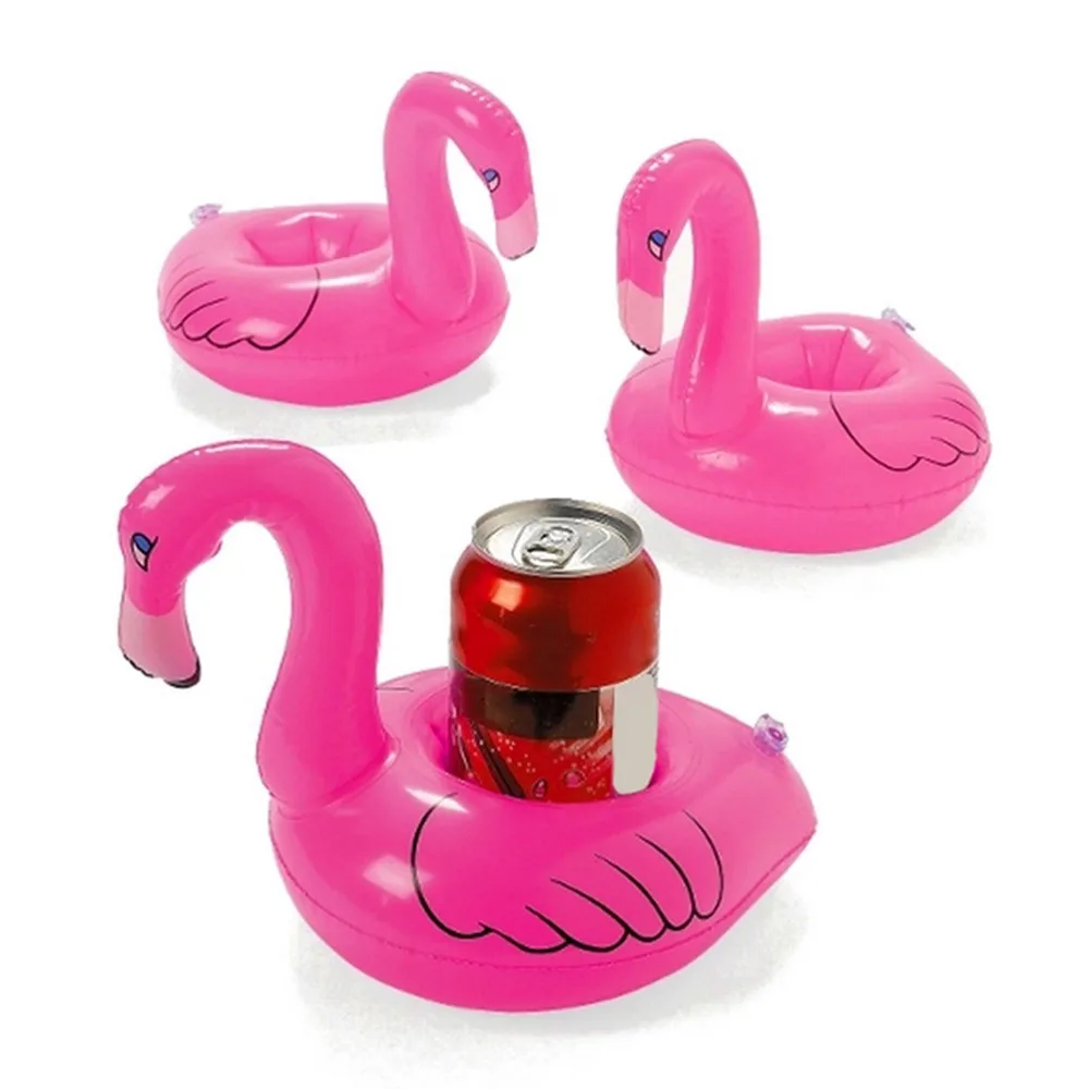 1PCS Hot Selling Mini Pink Flamingo Inflatable Drink Holders Floating