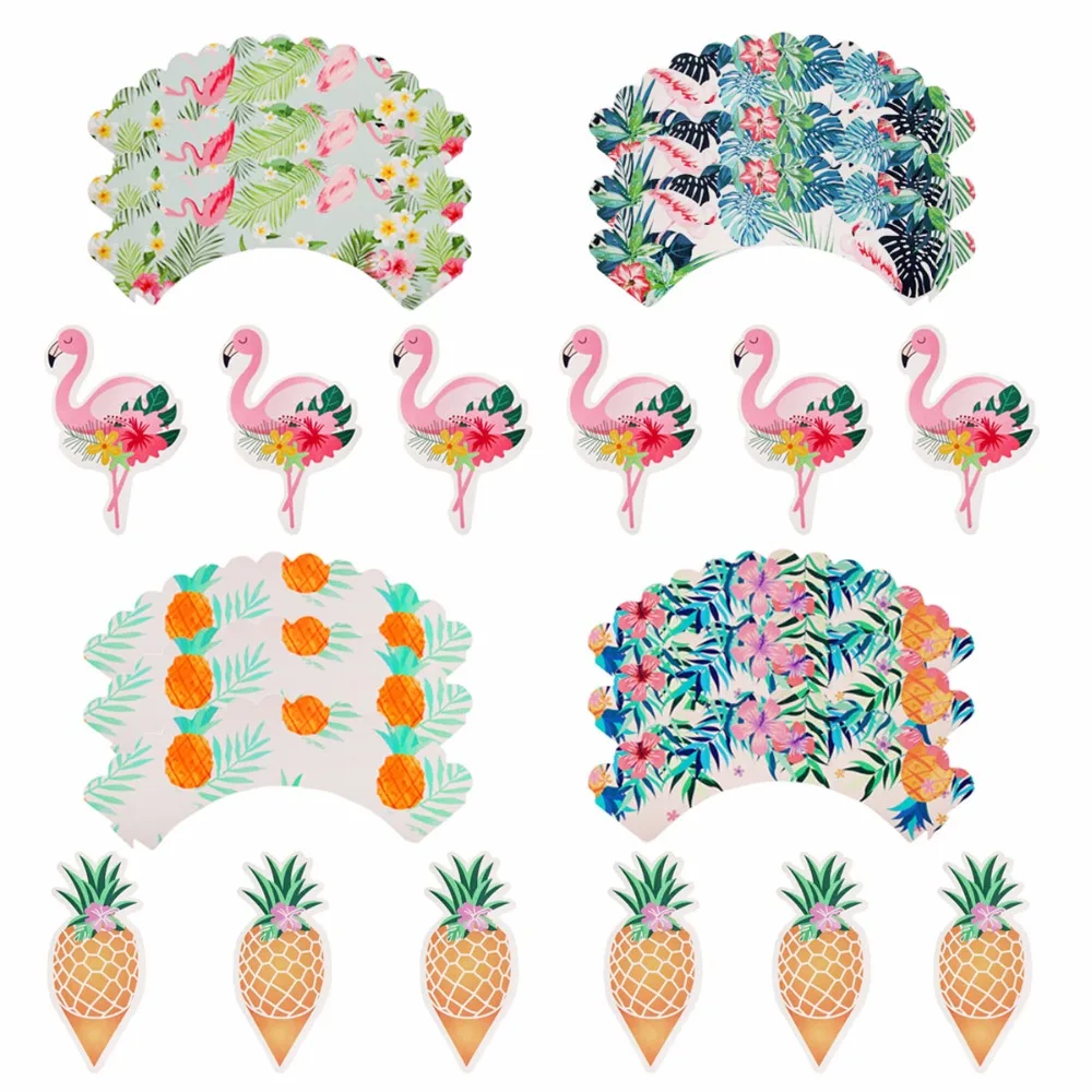 Lincaier 24PCS Pink Flamingo Party Decoration Pineapple 12pcs Topper 12Pcs Wrapper Bachelorette Wedding Table Kids Birthday Lincaier 24PCS Pink Flamingo Party Decoration Pineapple 12pcs Topper 12Pcs Wrapper Bachelorette Wedding Table Kids Birthday