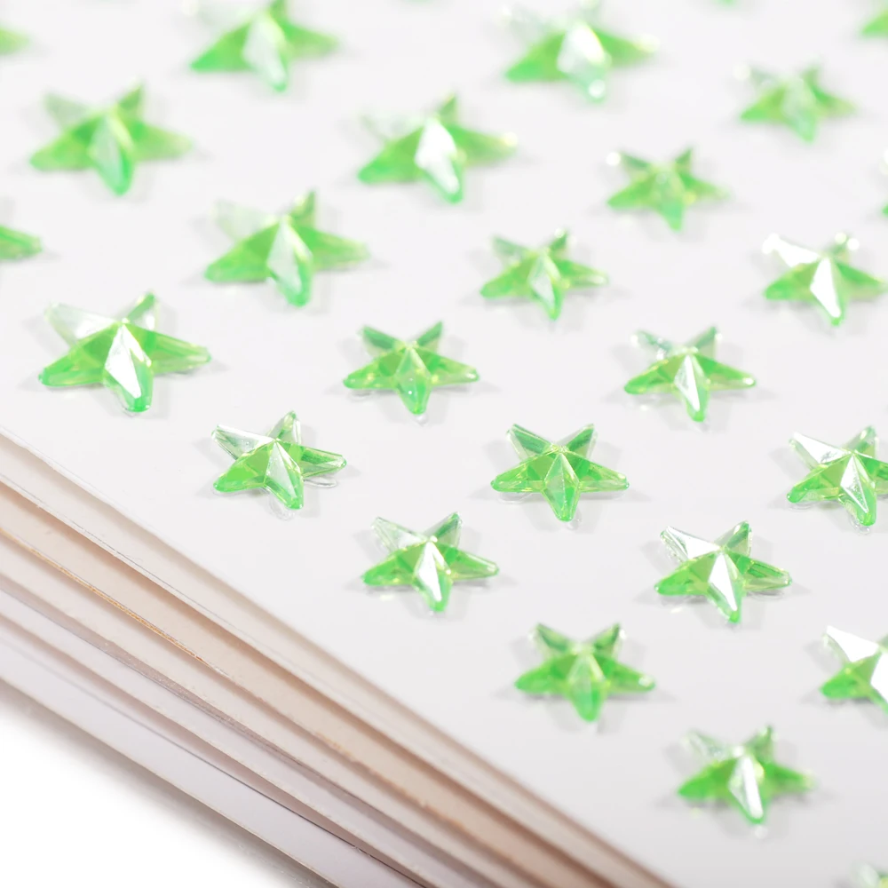 Multiple colors crystal rhinestone star patches 1 Sheet Self adhesive stickers For scrapbook craft Diamond pentagram sticker