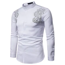 Осень, Ретро стиль, однотонное платье с цветочной вышивкой, приталенная Повседневная рубашка с длинным рукавом, белые приталенные Топы