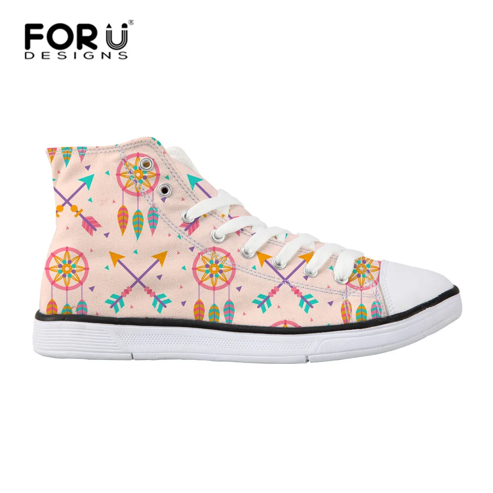FORUDESIGNS Модные кеды в стиле хиппи бохо с высоким верхом женская повседневная обувь
