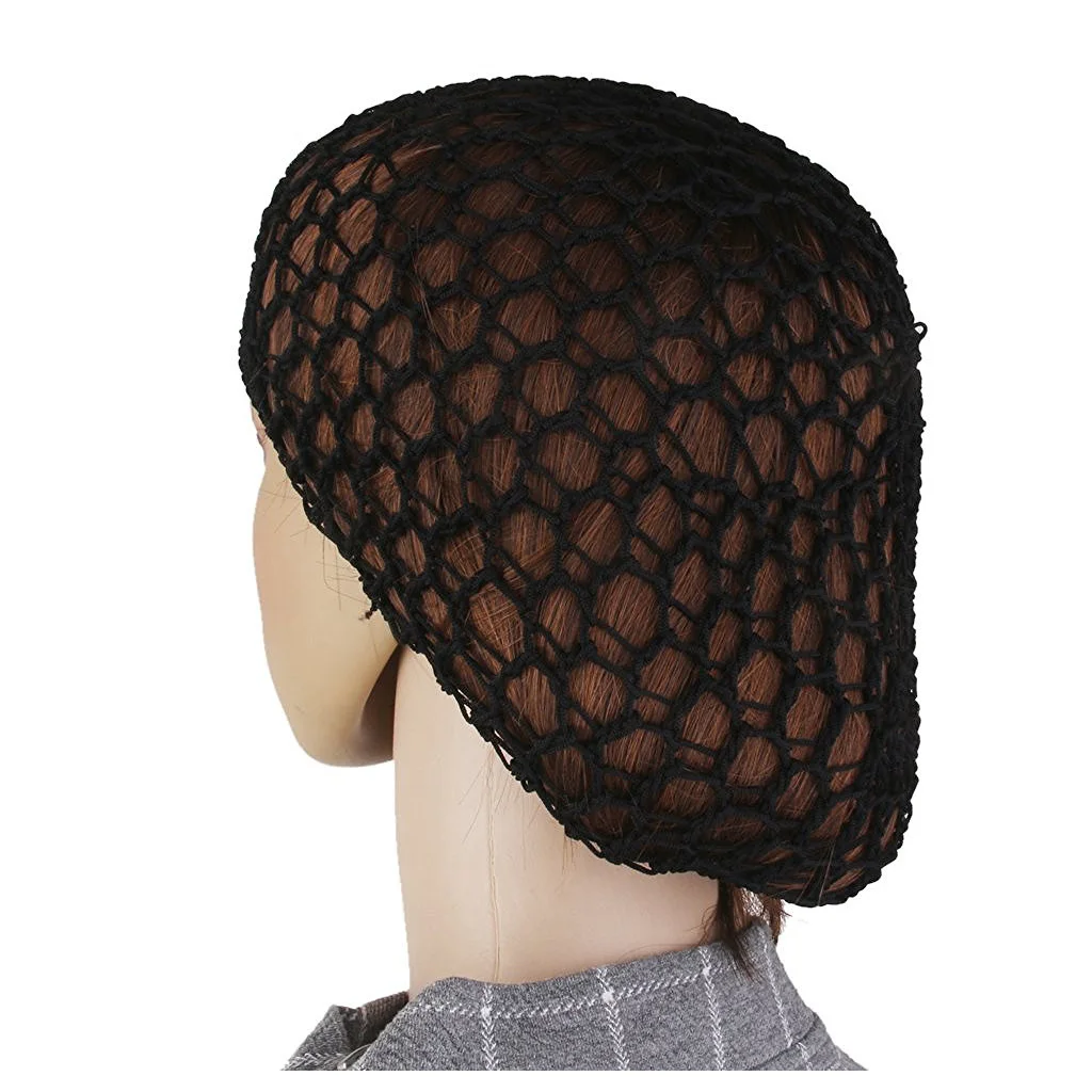 YOST-1x Soft Rayon Snood hairnet wig Crochet Cap Black