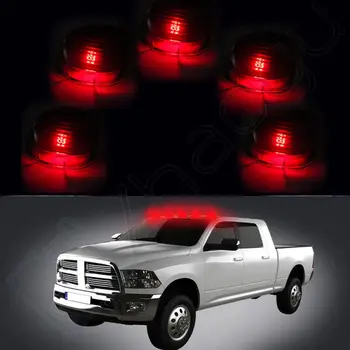 

5 Roof Running Light Cab Marker Amber Cover Top Lamp Lens For Ford F-250 350 450 Red