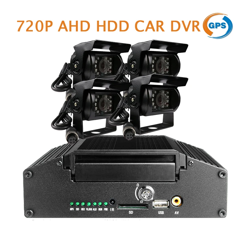 Free Shipp I O HDD 4CH 720P AHD GPS font b Car b font DVR Recorder