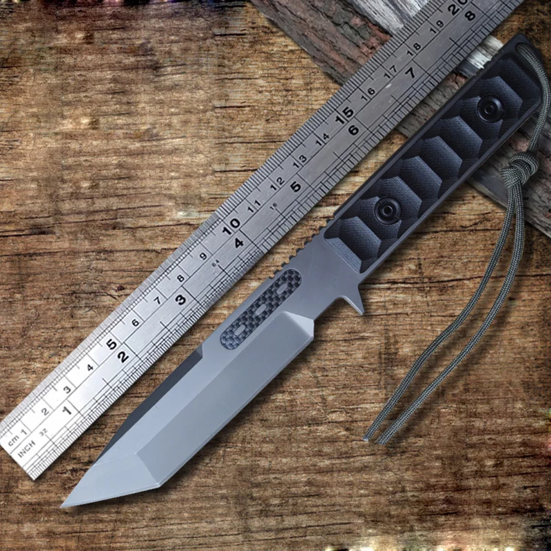 2017 New D2 Steel Tanto Full Tang Fixed Blade Tactical Knife Fixed